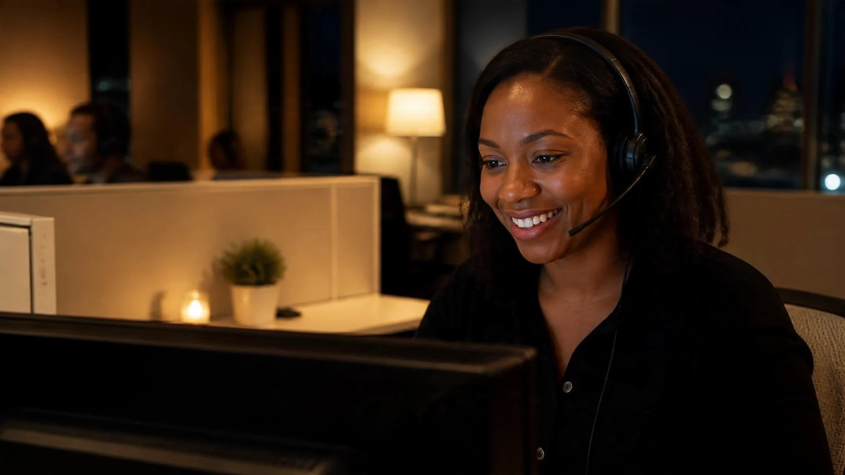 Live answering service agent working the night shift for Honolulu businesses
